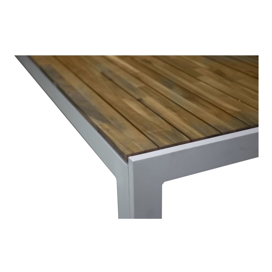 VENTURE DESIGN rektangulr Bois havebord - natur akacietr og hvid aluminium (200x100)