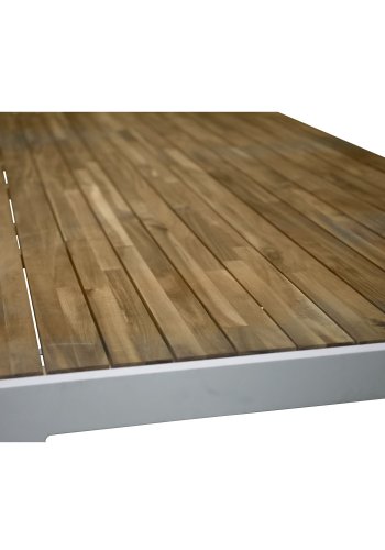 VENTURE DESIGN rektangulr Bois havebord - natur akacietr og hvid aluminium (200x100)