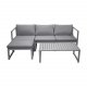 VENTURE DESIGN Salvador sofa havest m. hynder og bord - gr polyester og hvid aluminium