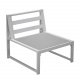 VENTURE DESIGN Salvador sofa havest m. hynder og bord - gr polyester og hvid aluminium