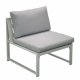 VENTURE DESIGN Salvador sofa havest m. hynder og bord - gr polyester og hvid aluminium