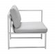 VENTURE DESIGN Salvador sofa havest m. hynder og bord - gr polyester og hvid aluminium