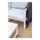 VENTURE DESIGN Salvador sofa havest m. hynder og bord - gr polyester og hvid aluminium