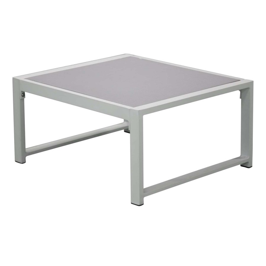 VENTURE DESIGN Salvador sofa havest m. hynder og bord - gr polyester og hvid aluminium