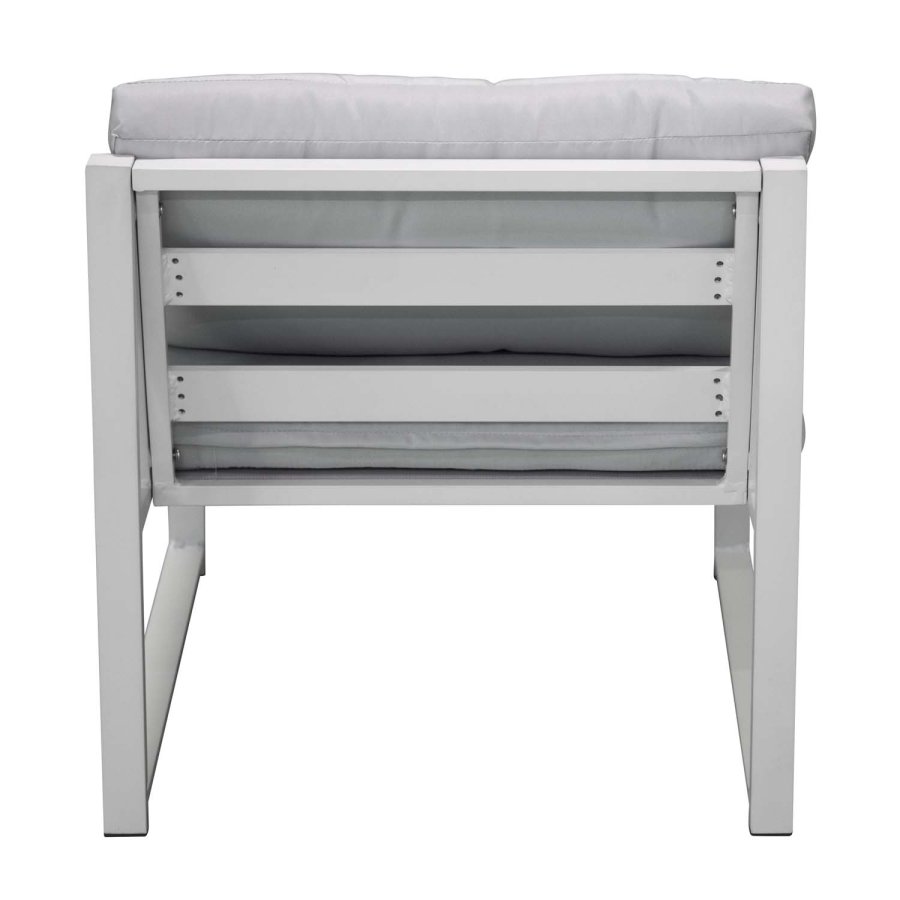VENTURE DESIGN Salvador sofa havest m. hynder og bord - gr polyester og hvid aluminium
