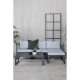 VENTURE DESIGN Salvador sofa set - BLACK Alu / Grey Cushions. 2 corners+ 1 middlepart + 1 ottom