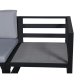 VENTURE DESIGN Salvador sofa set - BLACK Alu / Grey Cushions. 2 corners+ 1 middlepart + 1 ottom