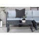 VENTURE DESIGN Salvador sofa set - BLACK Alu / Grey Cushions. 2 corners+ 1 middlepart + 1 ottom
