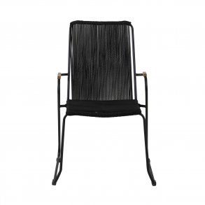 VENTURE DESIGN Bois havestol, m. armln - natur teaktr, sort reb og stl