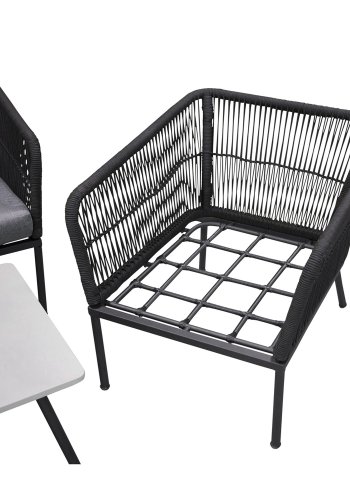 VENTURE DESIGN Lindos havest - gr stof, sort aluminium og reb 