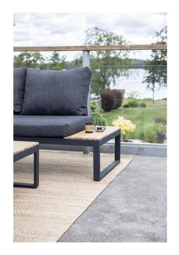 VENTURE DESIGN Panama hjrne havesofa m. hynder - gr, natur akacietr og sort aluminium