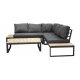 VENTURE DESIGN Panama hjrne havesofa m. hynder - gr, natur akacietr og sort aluminium