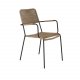 VENTURE DESIGN Lindos havestol, m. armln - beige polyester reb, sort aluminium og stl