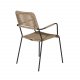 VENTURE DESIGN Lindos havestol, m. armln - beige polyester reb, sort aluminium og stl