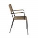 VENTURE DESIGN Lindos havestol, m. armln - beige polyester reb, sort aluminium og stl