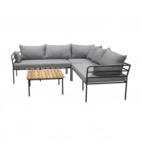 VENTURE DESIGN Penh Balcony hjrne havesofa - sort stl