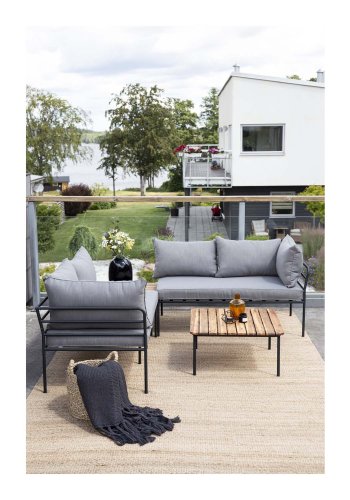 VENTURE DESIGN Penh Balcony hjrne havesofa - sort stl