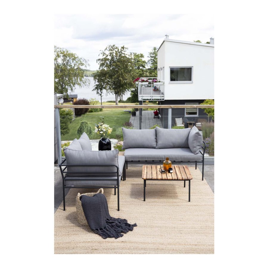 VENTURE DESIGN Penh Balcony hjrne havesofa - sort stl