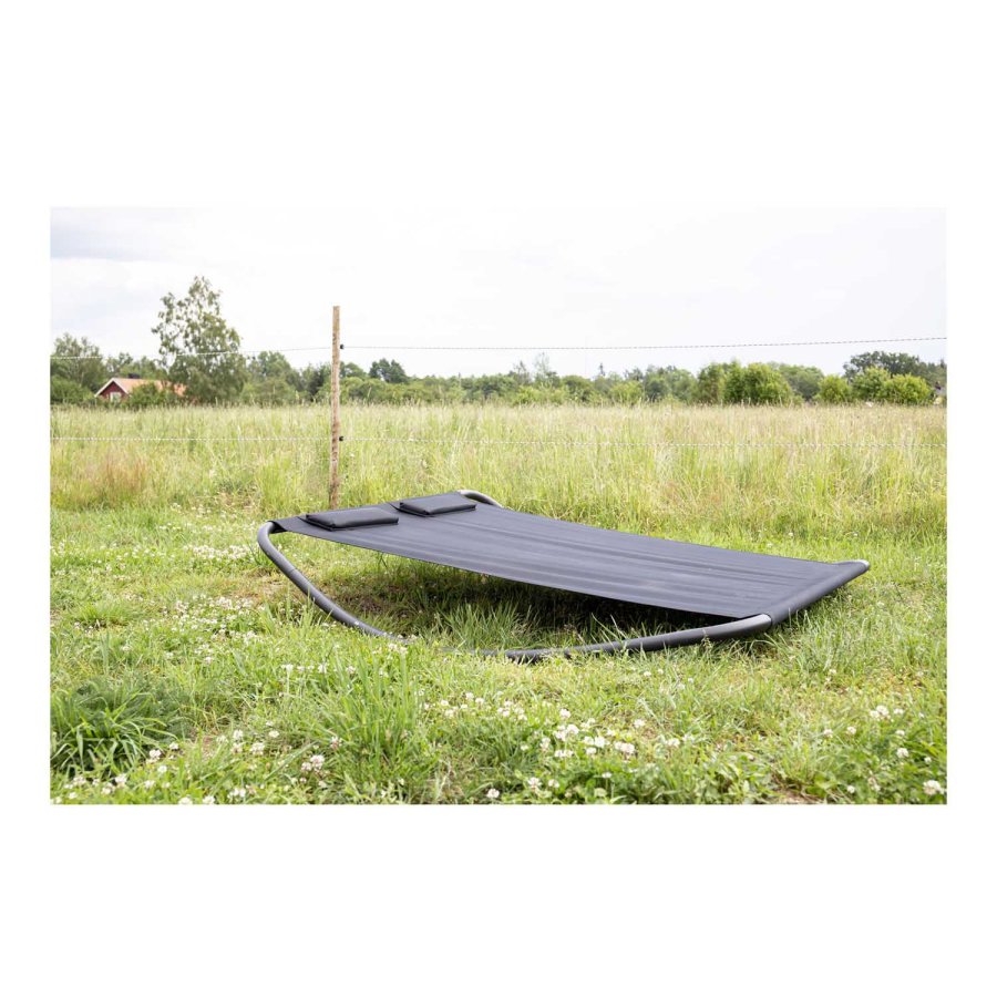 VENTURE DESIGN Gordo udendrs dobbelt gynge liggestol - sort stof og stl