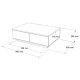 NORDVÄRK FR14-AA sofabord, m. 2 lger - rektangulr - natur og antracitgr melamin (90x60)