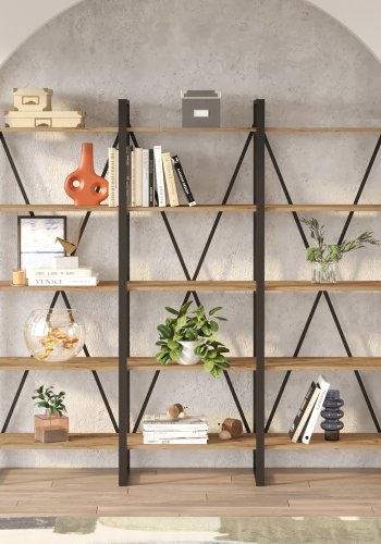 NORDVÄRK ML4 bogreol - natur melamin, metal