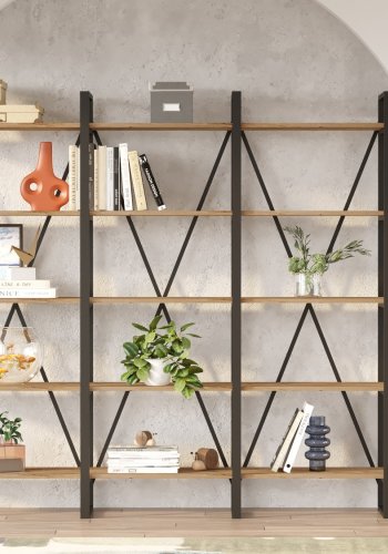 NORDVÄRK ML4 bogreol - natur melamin, metal