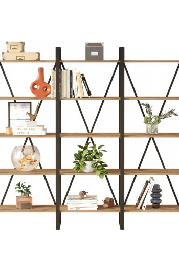 NORDVÄRK ML4 bogreol - natur melamin, metal