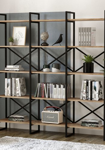 NORDVÄRK VG6 bogreol - natur melamin, metal