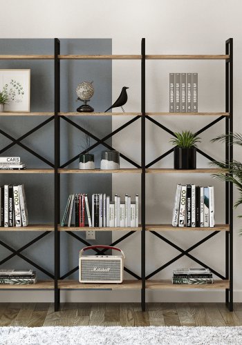 NORDVÄRK VG6 bogreol - natur melamin, metal