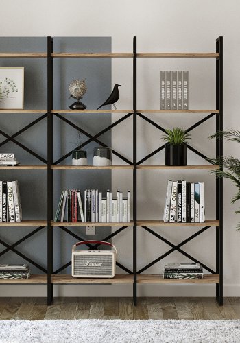 NORDVÄRK VG6 bogreol - natur melamin, metal