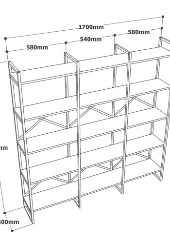 NORDVÄRK VG6 bogreol - natur melamin, metal