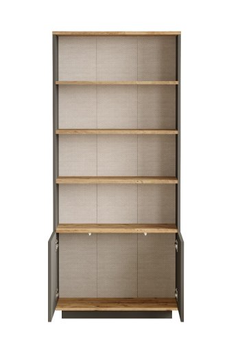 FUNZI LIVING FR16-AA bogreol, m. 4 hylder og 2 lger - antracitgr og natur melamin