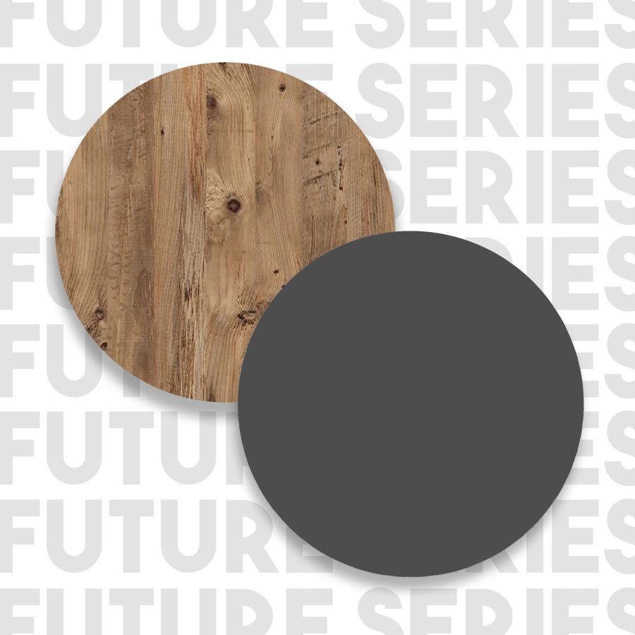 FUNZI LIVING FR16-AA bogreol, m. 4 hylder og 2 lger - antracitgr og natur melamin