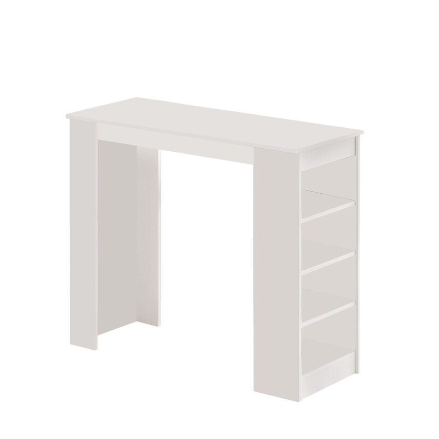 NORDVÄRK ST1 barbord, m. 3 hylder - hvid melamin (120x51,6)