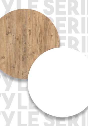 NORDVÄRK ST1 barbord, m. 3 hylder - hvid og natur melamin (120x51,6)