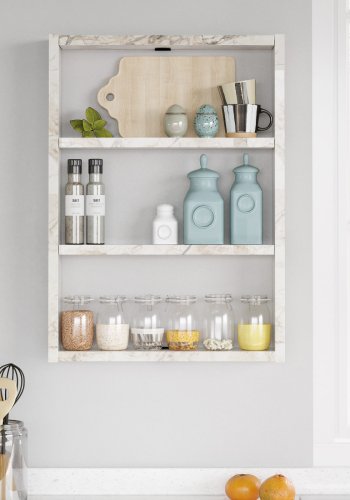 NORDVÄRK PR1 vghylde, m. 3 rum - hvid melamin