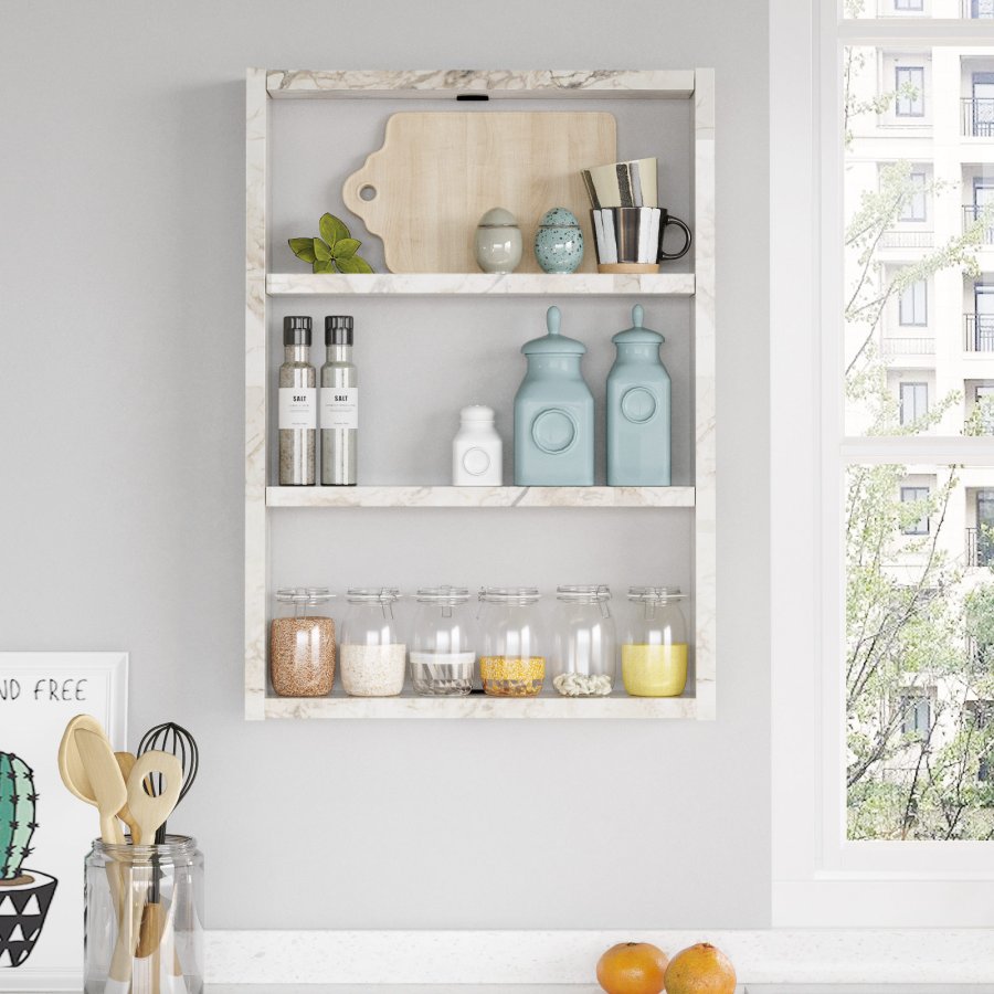 NORDVÄRK PR1 vghylde, m. 3 rum - hvid melamin