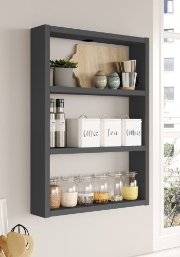 NORDVÄRK PR1 vghylde, m. 3 rum - antracitgr melamin