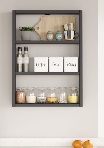 NORDVÄRK PR1 vghylde, m. 3 rum - antracitgr melamin