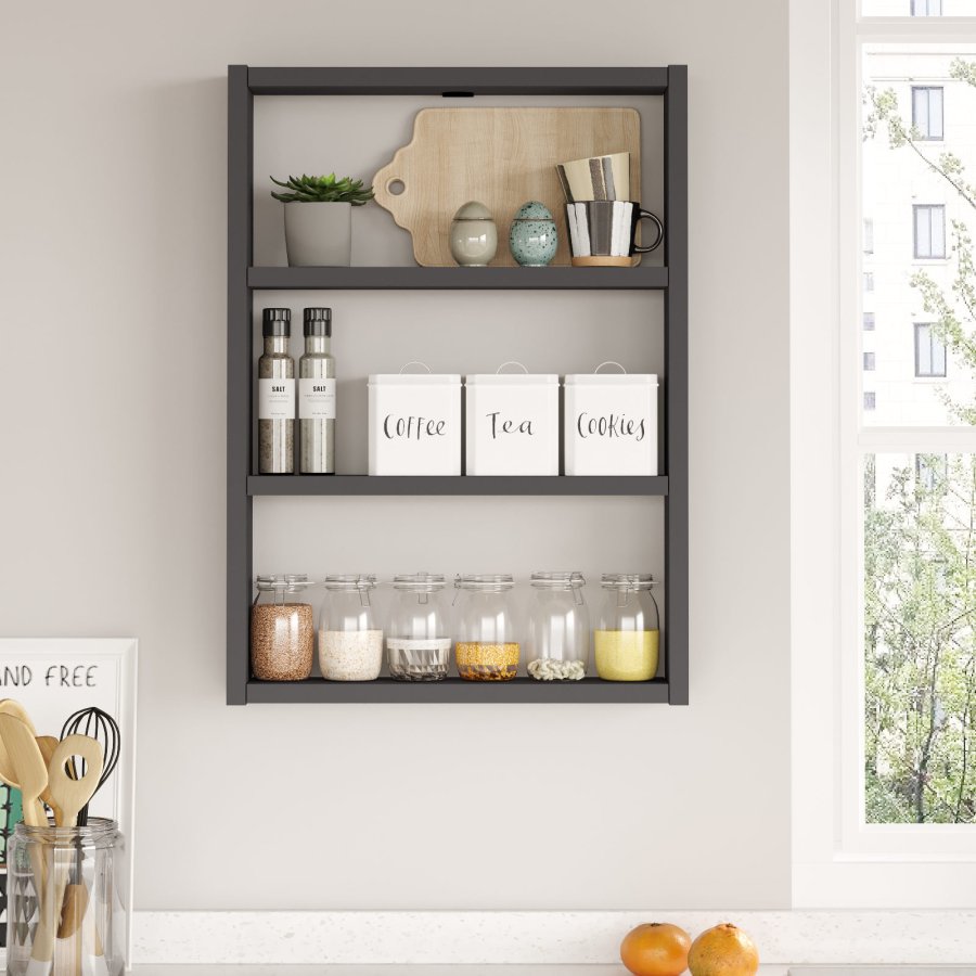 NORDVÄRK PR1 vghylde, m. 3 rum - antracitgr melamin