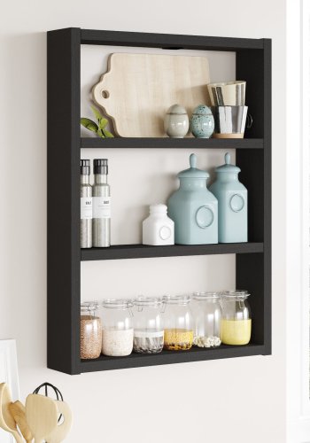 NORDVÄRK PR1 vghylde, m. 3 rum - sort melamin