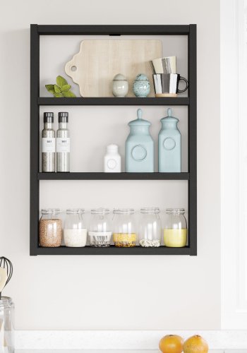 NORDVÄRK PR1 vghylde, m. 3 rum - sort melamin