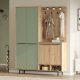 FUNZI LIVING OS1-SY entrést, m. knager og 2 skabe - grn og natur melamin