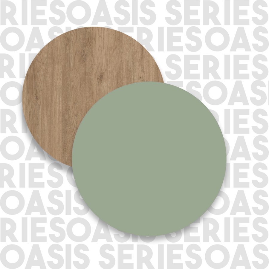 FUNZI LIVING OS1-SY entrést, m. knager og 2 skabe - grn og natur melamin