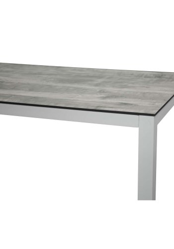 VENTURE DESIGN rektangulr Llama havebord - gr HPL og hvid aluminium (205x100)