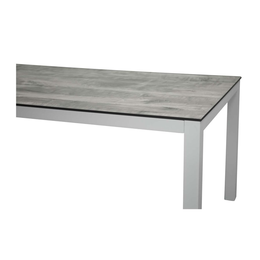 VENTURE DESIGN rektangulr Llama havebord - gr HPL og hvid aluminium (205x100)