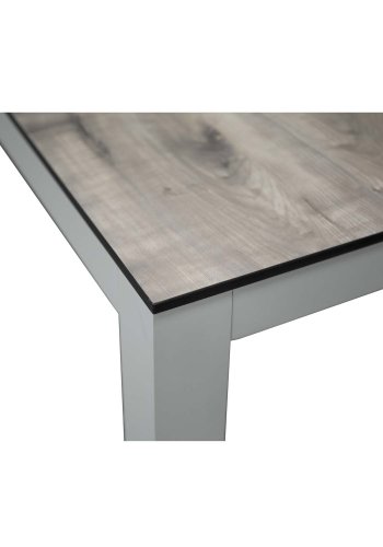 VENTURE DESIGN rektangulr Llama havebord - gr HPL og hvid aluminium (205x100)
