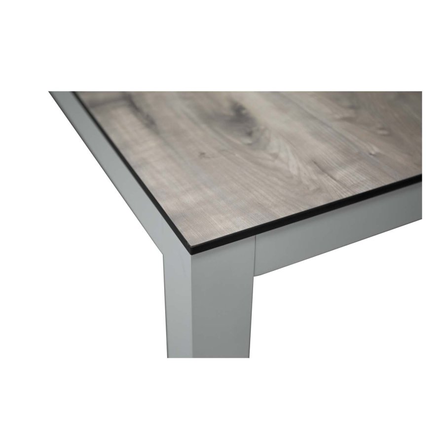 VENTURE DESIGN rektangulr Llama havebord - gr HPL og hvid aluminium (205x100)