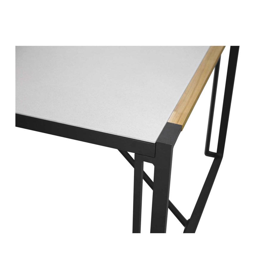 VENTURE DESIGN rektangulr Texas havebord - gr glas og sort aluminium (200x100)