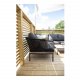 VENTURE DESIGN Andorra hjrne havesofa m. hynder - gr, natur akacietr, sort aluminium og reb